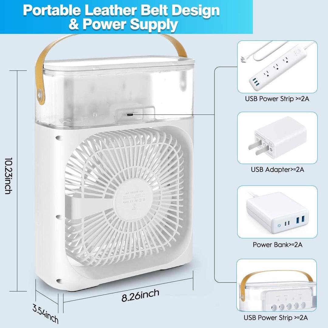 MINI PORTABLE MIST COOLER - 1PC PORTABLE COOLER WITH 5 MIST PORTALS AND 60° OF ADJUSTMENT